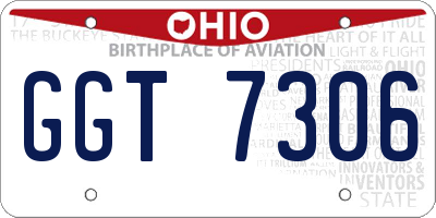 OH license plate GGT7306