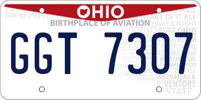 OH license plate GGT7307
