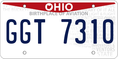 OH license plate GGT7310