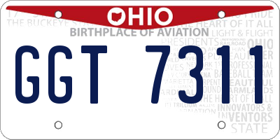 OH license plate GGT7311