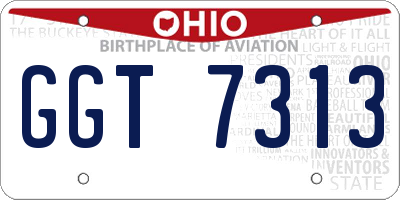 OH license plate GGT7313