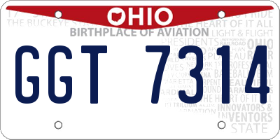 OH license plate GGT7314