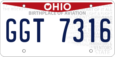 OH license plate GGT7316