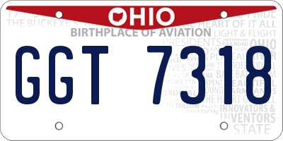OH license plate GGT7318