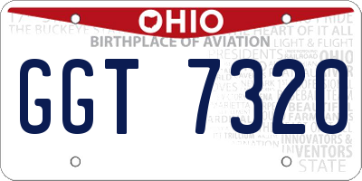 OH license plate GGT7320