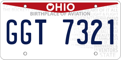 OH license plate GGT7321
