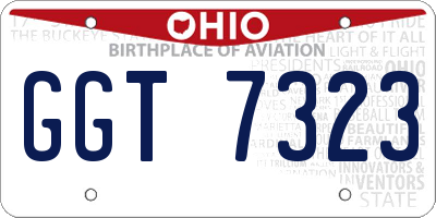 OH license plate GGT7323