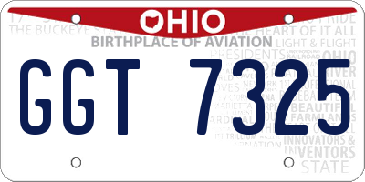 OH license plate GGT7325