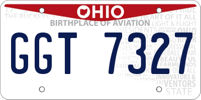 OH license plate GGT7327