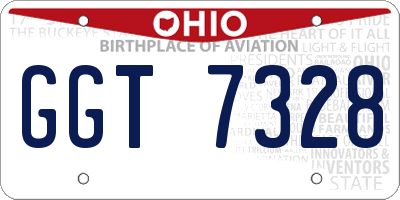 OH license plate GGT7328