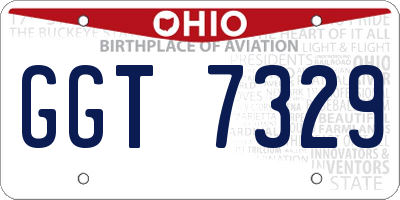 OH license plate GGT7329