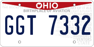 OH license plate GGT7332