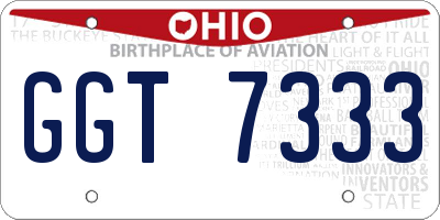 OH license plate GGT7333