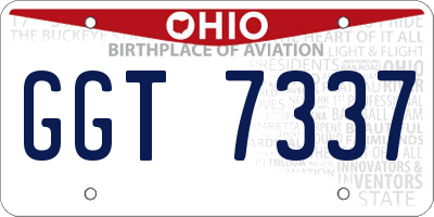 OH license plate GGT7337
