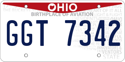 OH license plate GGT7342