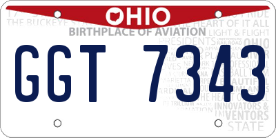 OH license plate GGT7343