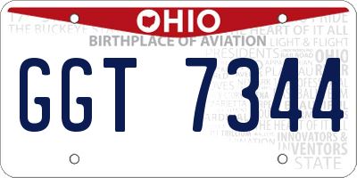 OH license plate GGT7344