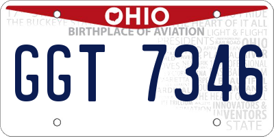 OH license plate GGT7346