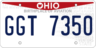 OH license plate GGT7350