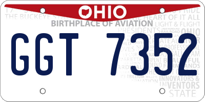 OH license plate GGT7352