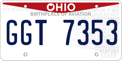 OH license plate GGT7353