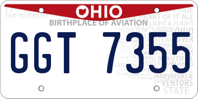 OH license plate GGT7355