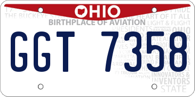 OH license plate GGT7358