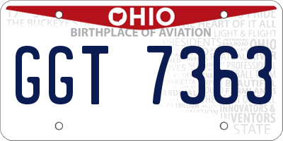 OH license plate GGT7363