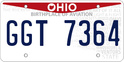 OH license plate GGT7364