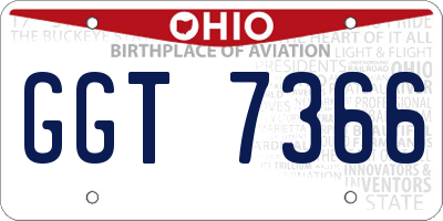 OH license plate GGT7366