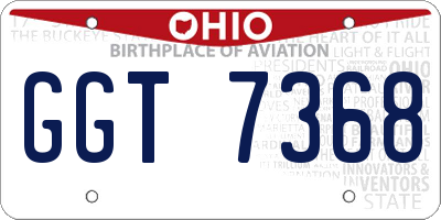 OH license plate GGT7368