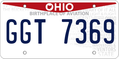OH license plate GGT7369
