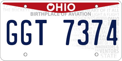 OH license plate GGT7374