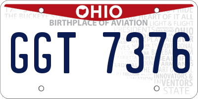 OH license plate GGT7376