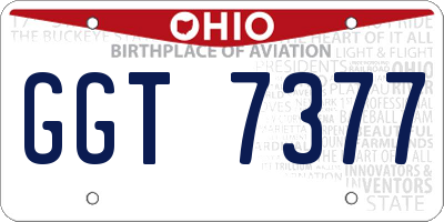 OH license plate GGT7377