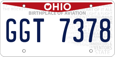 OH license plate GGT7378