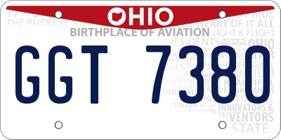 OH license plate GGT7380