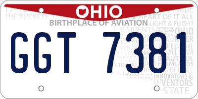 OH license plate GGT7381
