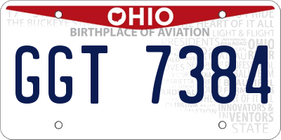 OH license plate GGT7384