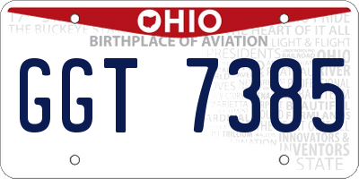 OH license plate GGT7385