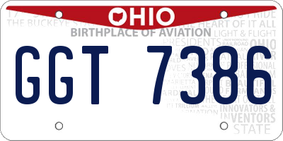 OH license plate GGT7386