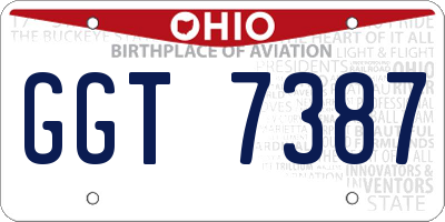 OH license plate GGT7387