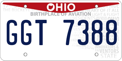 OH license plate GGT7388