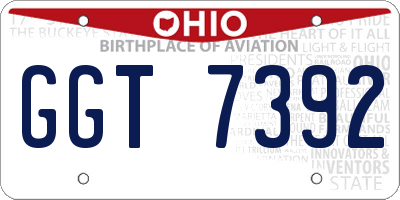 OH license plate GGT7392
