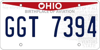 OH license plate GGT7394