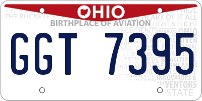 OH license plate GGT7395