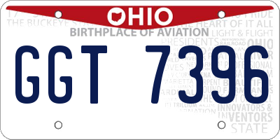 OH license plate GGT7396