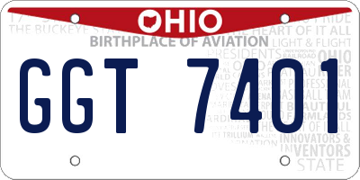 OH license plate GGT7401