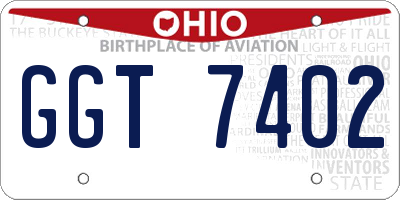 OH license plate GGT7402