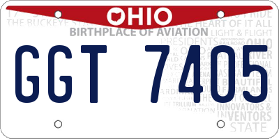 OH license plate GGT7405